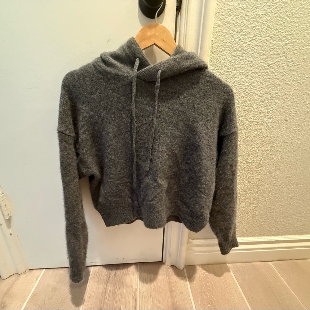 Aritzia Heather dark gray color cashmere hoodie